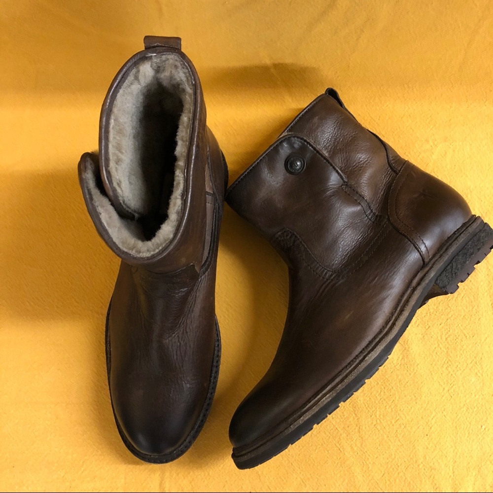 Frye leather Celia shearling ankle boots/booties